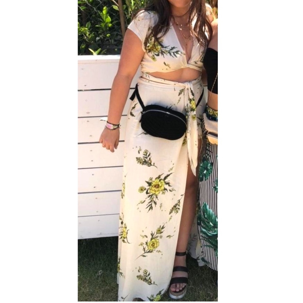 Floral Maxi Skirt and Crop Top Set